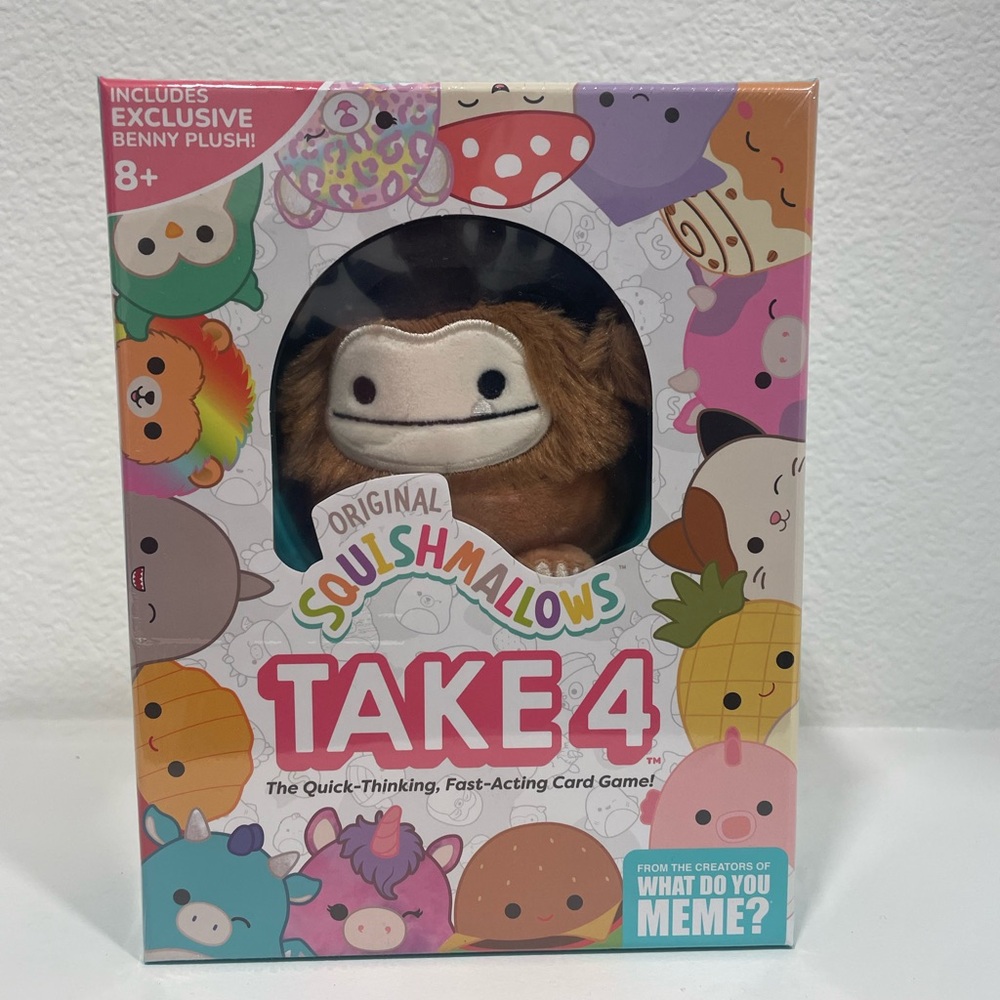 Squishmallows Take 4 Game with Brown Plush